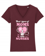 MOM NURSE Tricou mânecă scurtă guler V Damă Evoker