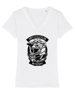 Dirt Bike Motocross Black Tricou mânecă scurtă guler V Damă Evoker