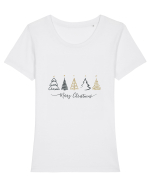 Merry Christmas #6 Tricou mânecă scurtă guler larg fitted Damă Expresser