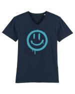 Smiley Face Tricou mânecă scurtă guler V Bărbat Presenter