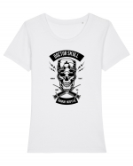 Doctor Skull Black Tricou mânecă scurtă guler larg fitted Damă Expresser