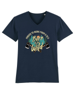 Born to be wild - Forced to work from 9 to 5 Tricou mânecă scurtă guler V Bărbat Presenter