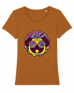 Psychedelic pug Tricou mânecă scurtă guler larg fitted Damă Expresser