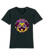 Psychedelic pug Tricou mânecă scurtă guler V Bărbat Presenter