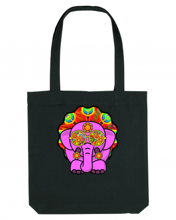 Psychedelic Elephant Black