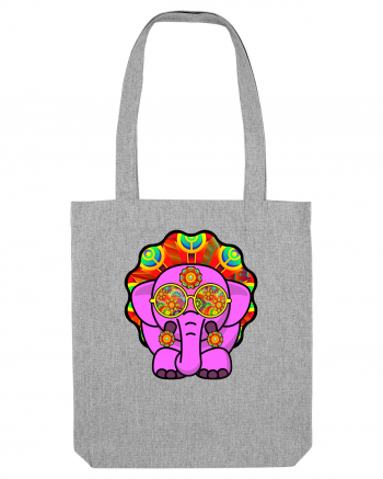 Psychedelic Elephant Heather Grey