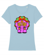 Psychedelic Elephant Tricou mânecă scurtă guler larg fitted Damă Expresser