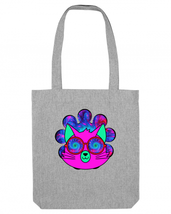 Psychedelic Cat Heather Grey