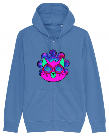 Psychedelic Cat Bright Blue