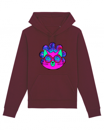 Psychedelic Cat Burgundy