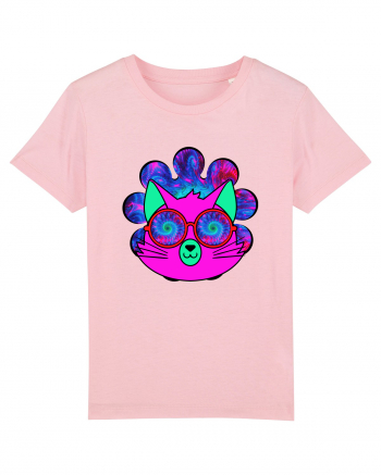 Psychedelic Cat Cotton Pink