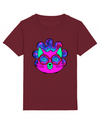 Psychedelic Cat Burgundy