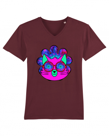 Psychedelic Cat Burgundy