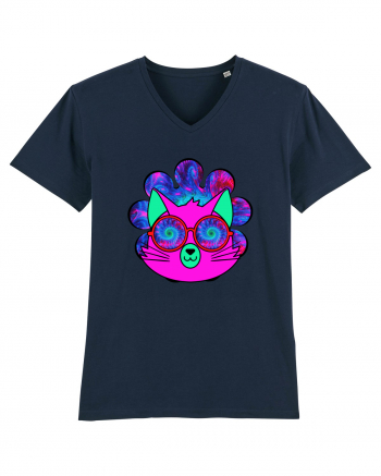 Psychedelic Cat French Navy