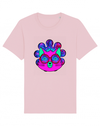 Psychedelic Cat Cotton Pink