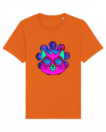 Psychedelic Cat Bright Orange