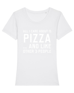 PIZZA Tricou mânecă scurtă guler larg fitted Damă Expresser