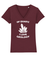 QUARTZ Tricou mânecă scurtă guler V Damă Evoker
