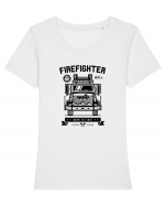 Firefighter Rescue Squad Black Tricou mânecă scurtă guler larg fitted Damă Expresser