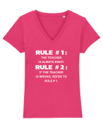TEACHER Tricou mânecă scurtă guler V Damă Evoker