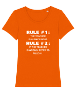 TEACHER Tricou mânecă scurtă guler larg fitted Damă Expresser