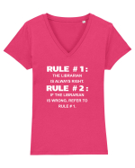 LIBRARIAN Tricou mânecă scurtă guler V Damă Evoker