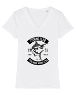 Fishing Club Black Tricou mânecă scurtă guler V Damă Evoker