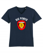 Bitcoin Tricou mânecă scurtă guler V Bărbat Presenter