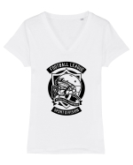 American Football Sport Black Tricou mânecă scurtă guler V Damă Evoker