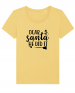 Dear Santa He Did It Tricou mânecă scurtă guler larg fitted Damă Expresser