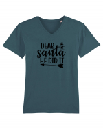 Dear Santa He Did It Tricou mânecă scurtă guler V Bărbat Presenter