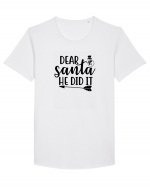 Dear Santa He Did It Tricou mânecă scurtă guler larg Bărbat Skater