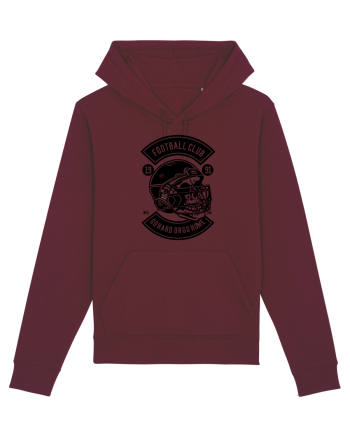 American Football Skull Black Burgundy