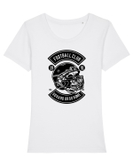 American Football Skull Black Tricou mânecă scurtă guler larg fitted Damă Expresser