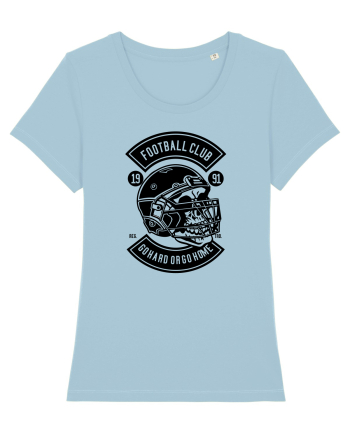 American Football Skull Black Sky Blue