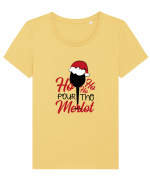 Ho Ho Ho Pour The Merlot Tricou mânecă scurtă guler larg fitted Damă Expresser