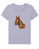 Horse Tricou mânecă scurtă guler larg fitted Damă Expresser