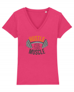 Hustle For That Muscle Tricou mânecă scurtă guler V Damă Evoker