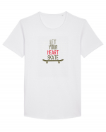 Let Your Heart Skate Tricou mânecă scurtă guler larg Bărbat Skater