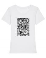 Giant Robot Combat Black Tricou mânecă scurtă guler larg fitted Damă Expresser