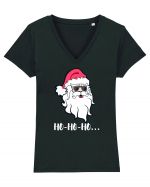 Ho-Ho-Ho...Craciun Fericit! Coll Santa Tricou mânecă scurtă guler V Damă Evoker