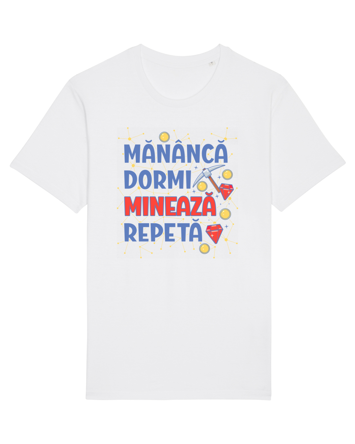 Tricou mânecă scurtă Unisex Rocker White