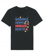 Mananca, dormi, mineaza, repeta Tricou mânecă scurtă Unisex Rocker