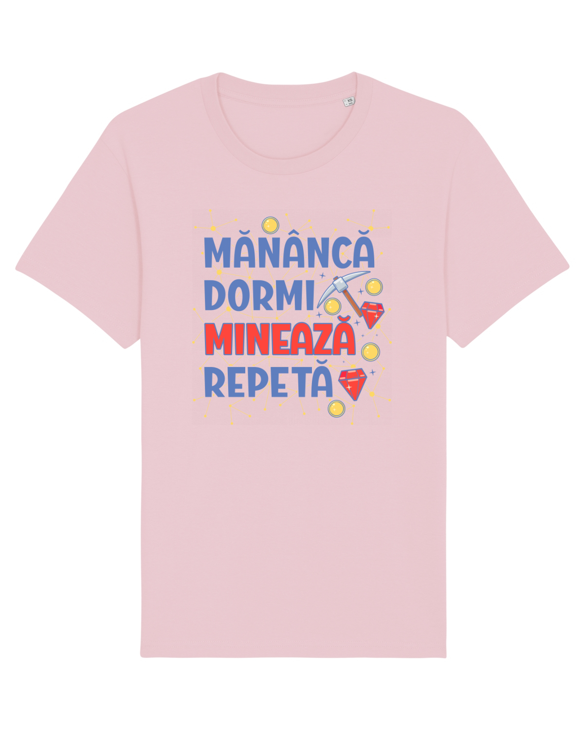 Tricou mânecă scurtă Unisex Rocker Cotton Pink