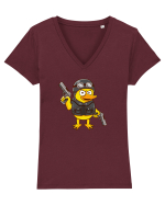 Gangsta Duck Tricou mânecă scurtă guler V Damă Evoker