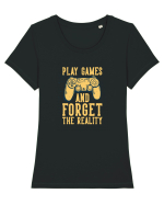 Play Games And Forget The Reality Tricou mânecă scurtă guler larg fitted Damă Expresser