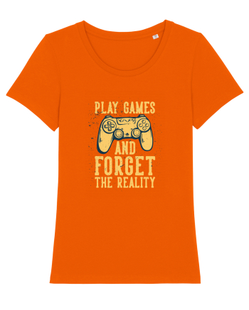 Play Games And Forget The Reality Bright Orange