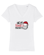 Ho Ho Ho Santa's Favorite Tricou mânecă scurtă guler V Damă Evoker