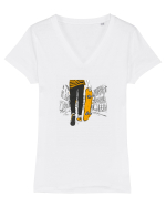 Skater Tricou mânecă scurtă guler V Damă Evoker
