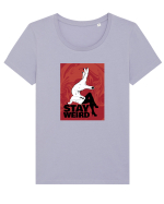Stay Weird Tricou mânecă scurtă guler larg fitted Damă Expresser